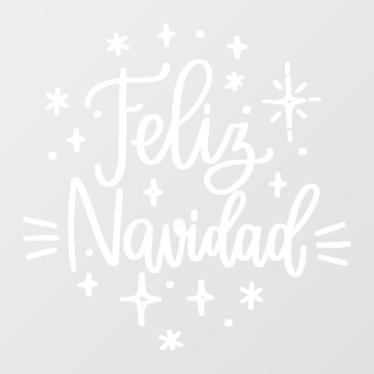 Feliz Navidad, kersttouwtrek in het Spaans Raamsticker (Vel)