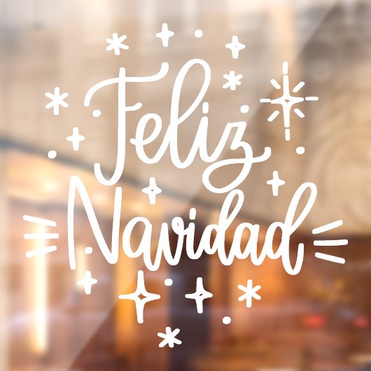 Feliz Navidad, kersttouwtrek in het Spaans Raamsticker (Vel 2)