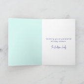 Feliz Navidad KerstvakantieBlauwe Sneeuwvlok Bedankkaart (Binnen)