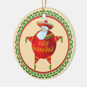 Feliz Navidad-kerstversiering Keramisch Ornament (Links)