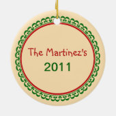 Feliz Navidad-kerstversiering Keramisch Ornament (Achterkant)