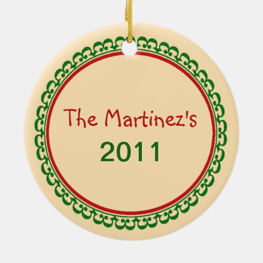 Feliz Navidad-kerstversiering Keramisch Ornament (Achterkant)