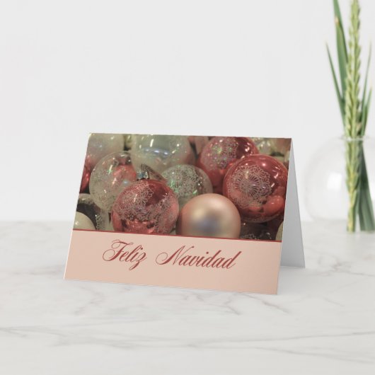 Feliz Navidad Kerstversieringen Feestdagen Kaart (Voorkant)