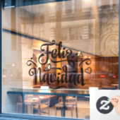 Feliz Navidad-klanten met verkoopfront  Raamsticker (Cafe Raam)
