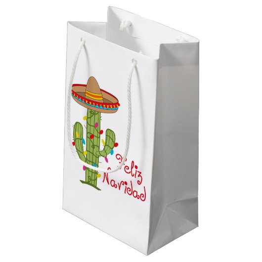 Feliz Navidad Klein Cadeauzakje (Achterkant Gekanteld)