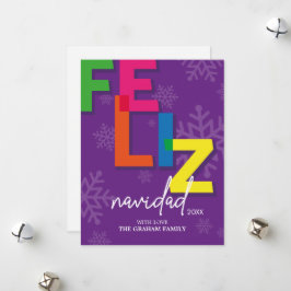 Feliz Navidad kleurrijke kerst Feestdagenkaart