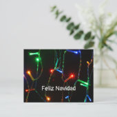 "Feliz Navidad" kleurrijke kerstverlichting Briefkaart (Staand voorkant)
