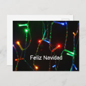 "Feliz Navidad" kleurrijke kerstverlichting Briefkaart (Voorkant / Achterkant)