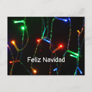 "Feliz Navidad" kleurrijke kerstverlichting Briefkaart