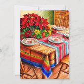 Feliz Navidad Kleurrijke Rustieke Sarape tafel Mex Feestdagenkaart (Voorkant)
