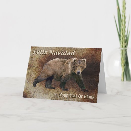 Feliz Navidad - Kodiak - Beer op de Cariou - voet Feestdagen Kaart (Voorkant)