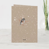 Feliz Navidad Kraft Paper Winter Sparrow & Berries Feestdagen Kaart (Achterkant)