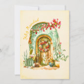 Feliz Navidad Krans op de Waterverf Feestdagenkaart (Voorkant)