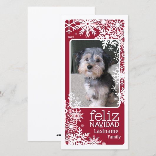 Feliz Navidad - laat het sneeuwen! Feestdagenkaart (Voorkant / Achterkant)