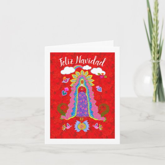 Feliz Navidad Lady of Guadalupe Holiday Note Kaart (Voorkant)