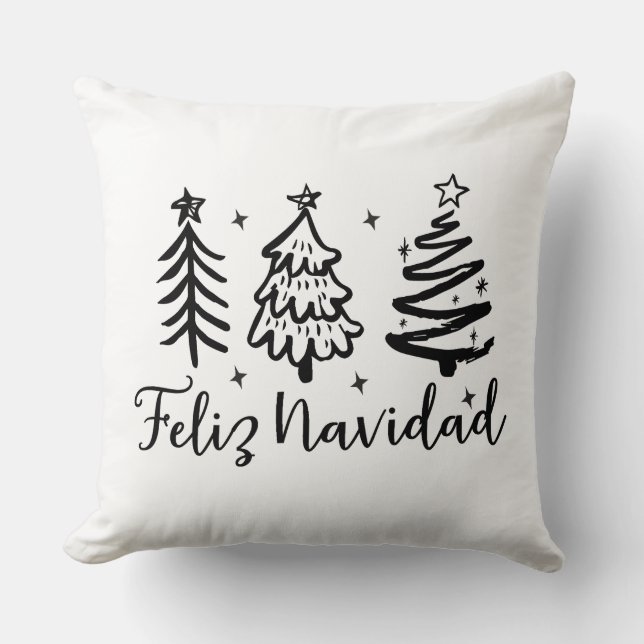 Feliz Navidad & Levendig Mexicaans Serape tweezijd Kussen (Voorkant)