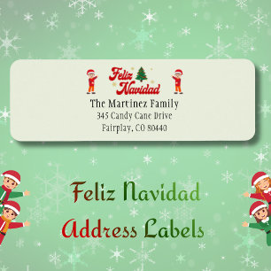 Feliz Navidad Lieve Kerst Elfen Retouradres Etiket