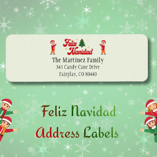 Feliz Navidad Lieve Kerst Elfen Retouradres Etiket