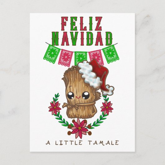 Feliz Navidad - Little Tamale Spaans/English text Briefkaart (Voorkant)