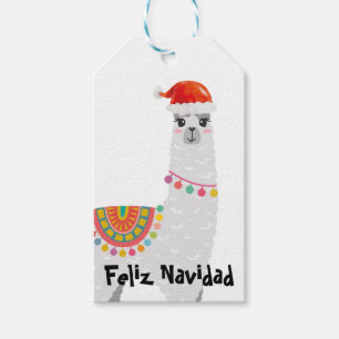 Feliz Navidad Llama Christmas Gift Label Cadeaulabel