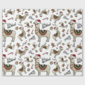 Feliz Navidad Llama Wrapping paper Cadeaupapier (Vlak)