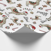 Feliz Navidad Llama Wrapping paper Cadeaupapier (Hoek)