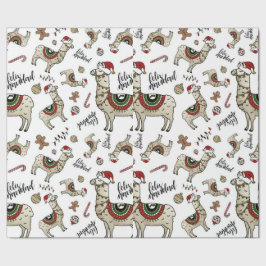Feliz Navidad Llama Wrapping paper Cadeaupapier