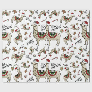 Feliz Navidad Llama Wrapping paper Cadeaupapier