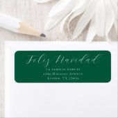 Feliz Navidad Mail Evergreen Return Address Label (Insitu)