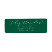 Feliz Navidad Mail Evergreen Return Address Label (Voorkant)