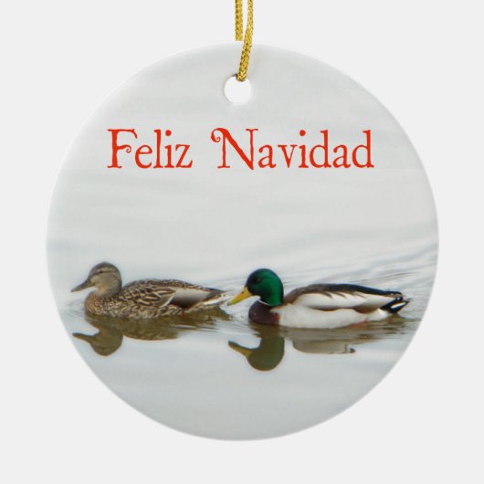 Feliz Navidad - Mallards Keramisch Ornament (Voorkant)