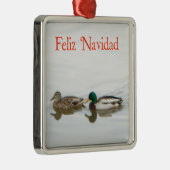 Feliz Navidad - Mallards Metalen Ornament (Rechts)