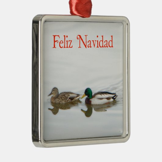 Feliz Navidad - Mallards Metalen Ornament (Rechts)
