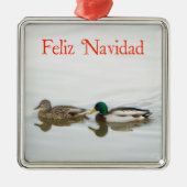 Feliz Navidad - Mallards Metalen Ornament (Voorkant)