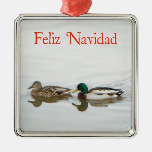 Feliz Navidad - Mallards Metalen Ornament (Voorkant)
