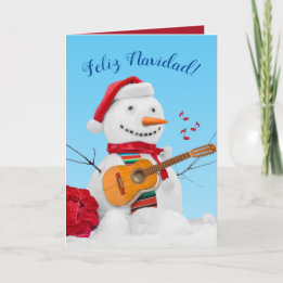 Feliz Navidad "Mariachi Kerstmis" Snowman Feestdagen Kaart