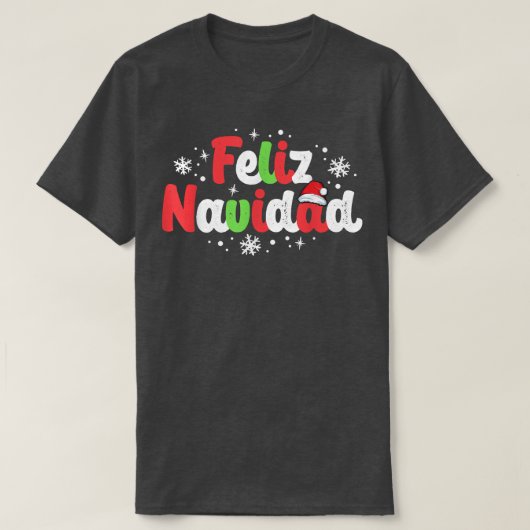 Feliz Navidad Matching Family Spaanse Kerstmis T-shirt (Design voorkant)