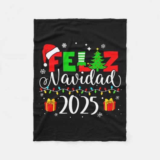 Feliz Navidad Matching Family Spanish Christmas Me Fleece Deken (Voorkant)