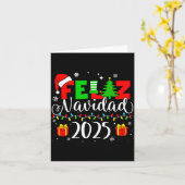 Feliz Navidad Matching Family Spanish Christmas Me Kaart (Gele Bloem)