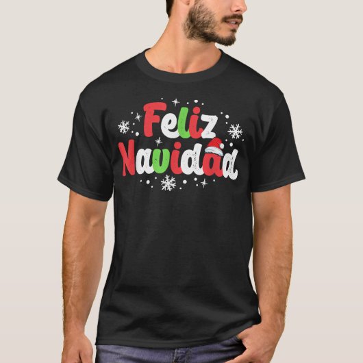 Feliz Navidad Matching Family Spanish Christmas Me T-shirt (Voorkant)