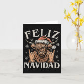 Feliz Navidad Meme Emo Koe Funny Meme Christmas Kaart (Gele Bloem)