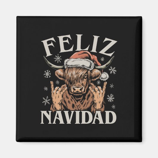Feliz Navidad Meme Emo Koe Funny Meme Christmas Magneet (Voorkant)