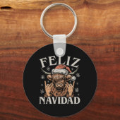 Feliz Navidad Meme Emo Koe Funny Meme Christmas Sleutelhanger (Voorkant)