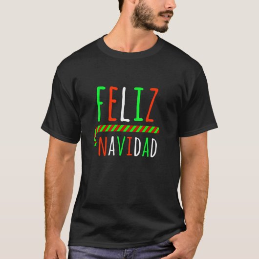 Feliz Navidad Merry Christmas Tee T-shirt (Voorkant)