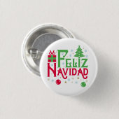 Feliz Navidad Merry Happy Yule Ronde Button 3,2 Cm (Voorkant /achterkant)