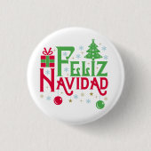 Feliz Navidad Merry Happy Yule Ronde Button 3,2 Cm (Voorkant)
