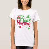 Feliz Navidad Merry Happy Yule T-shirt (Voorkant)