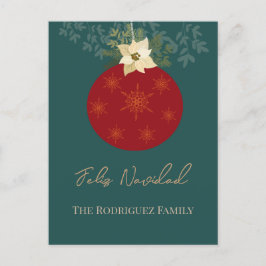 Feliz Navidad-Merry-kerst-rode Ornament-feestdag Feestdagenkaart