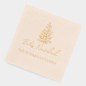 Feliz Navidad-Merry Kerstboom en verlichting Folie Servetten (Links)