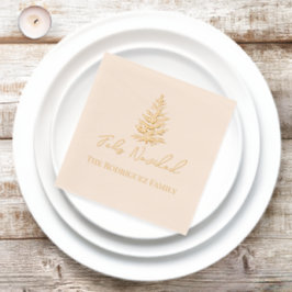 Feliz Navidad-Merry Kerstboom en verlichting Folie Servetten